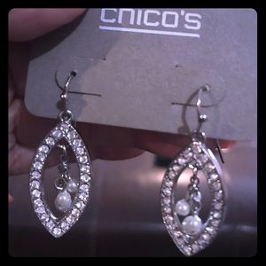 CHICOS Earrings with Dangling Pearls
